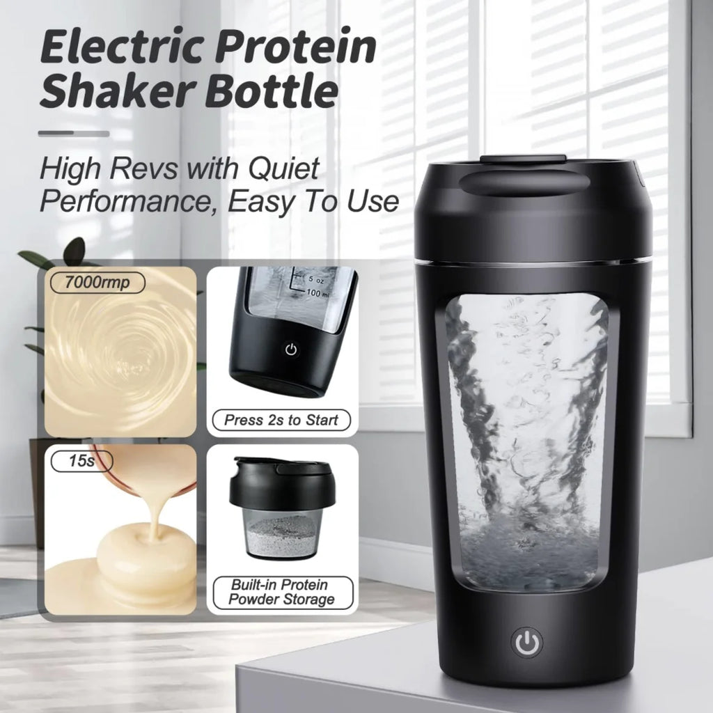 650ml usb electric protein shaker bottle automatic mixing bpa free rechargeable