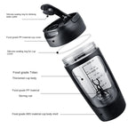 650ml usb electric protein shaker bottle automatic mixing bpa free rechargeable