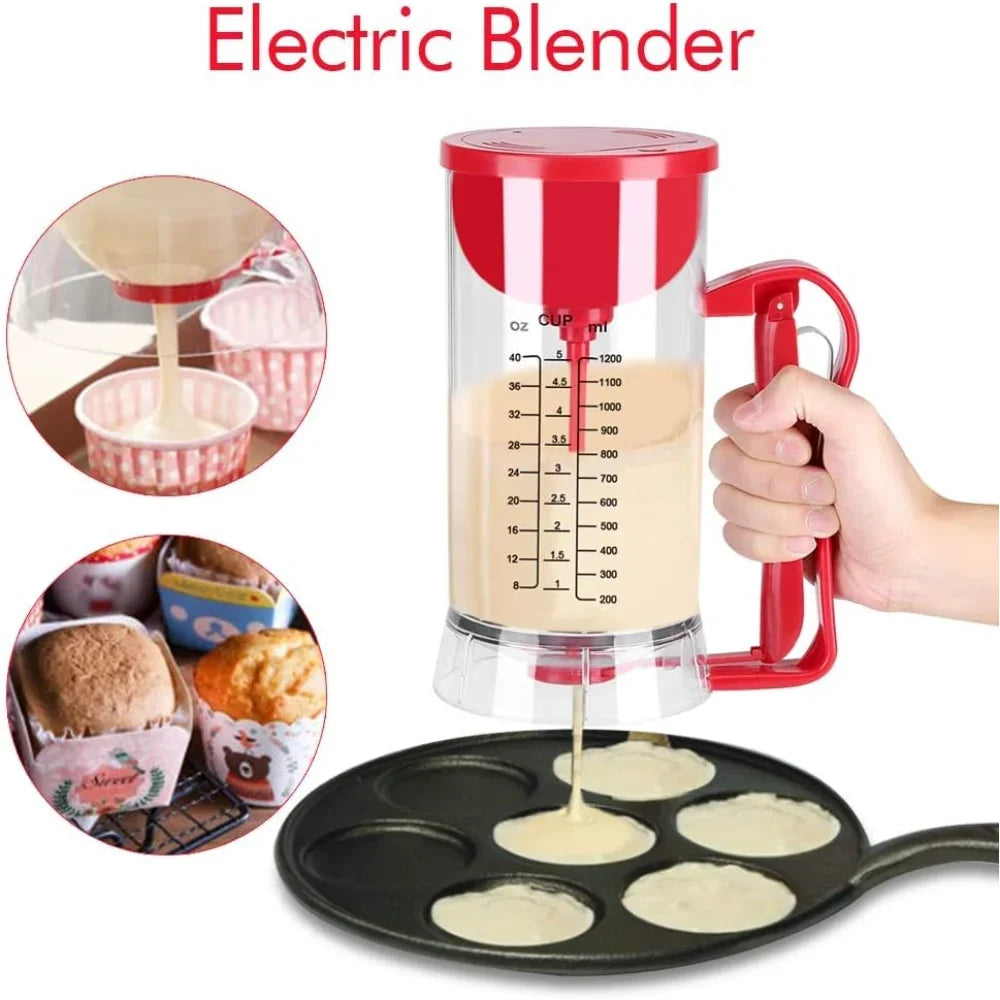Cordless Batter Dispenser – Electric Pancake, Cupcake & Waffle Mixer No-Mess Baking Tool
