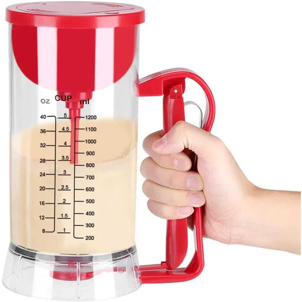 Cordless Batter Dispenser – Electric Pancake, Cupcake & Waffle Mixer No-Mess Baking Tool