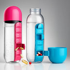 2-in-1 Water Bottle with Pill Organizer – 600ml Sports Bottle with 7-Day Box
