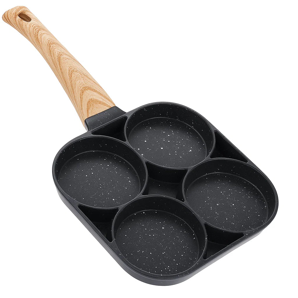 4 Hole Thickened Nonstick Egg Omelette Grilled Steak Cooking Pan Hamburger Bread Breakfast Maker Induction Cookware Omelet Pan