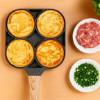 4 Hole Thickened Nonstick Egg Omelette Grilled Steak Cooking Pan Hamburger Bread Breakfast Maker Induction Cookware Omelet Pan